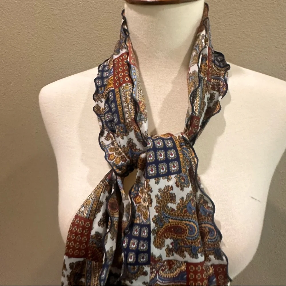 Multicolor Paisley Patchwork Scarf Neck Tie Paisley Vintage